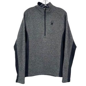 Spyder Half Zip Outbound Strke Sweater Jacket Mens M Grey Black Outdoor Gorpcore